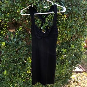 Criss Cross Back Black Dress